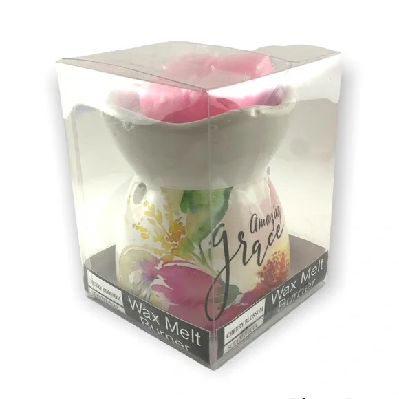Amazing Grace Wax Melt Burner Set With Melts White Floral Multi Color NEW - Picture 2 of 10